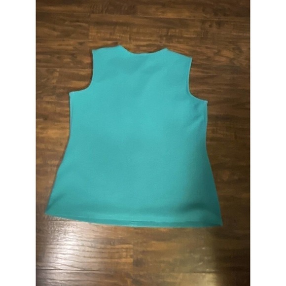 Calvin Klein Shirt Women’s Green Keyhole Neck Sleeveless Sz:L - Picture 4 of 4